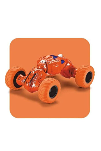 Toyaş Pull Drop Acrobatic Car Bidirectional Pull Drop Plug Car Toy Car Orange