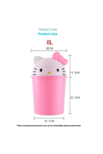 Miniso Hello Kitty L New Sanrio Hello Kitty Home Bedroom Living Room Bathroom Kitchen Large Trash Can Small