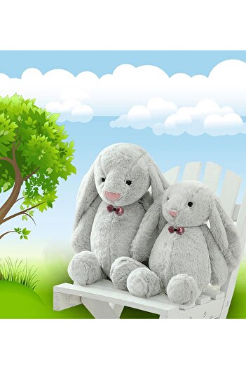 Sole Uyku Arkadaşım Papyonlu Uzun Kulak Bunny Peluş Tavşan 65 Cm