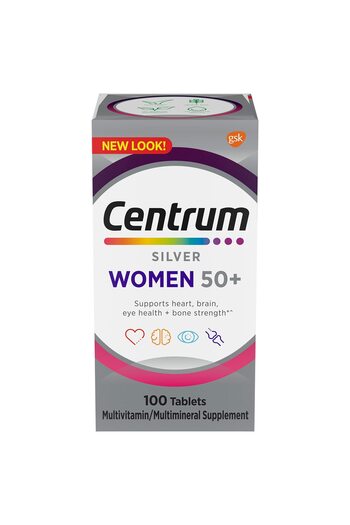 Centrum Silver Women's 50+ Multivitamin with D3, B Vitamins, Non-GMO, Memory & Cognition Support - 100 Ct