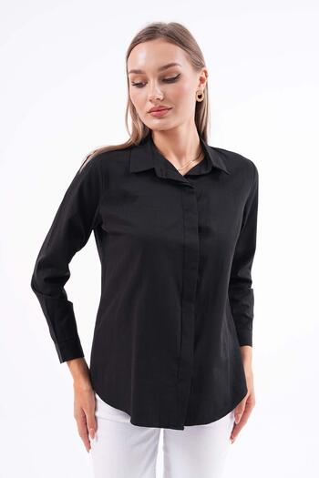 ŞİMAL Hidden Button Detailed Women's Shirt - 245186