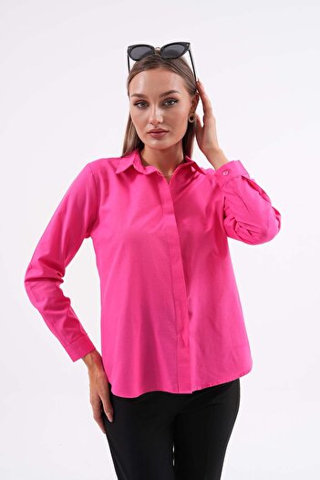 ŞİMAL Hidden Button Detailed Women's Shirt - 245186