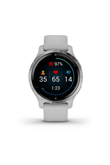 Garmin Venu 2S - 40mm - Silver Stainless Steel Bezel with Mist Grey Case and Silicone Band