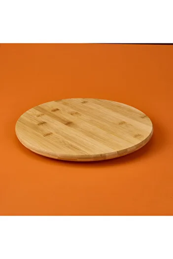 MİEN Mien Bamboo Rotating Presentation Bowl - Light Brown - 31 cm