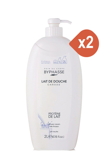 BYPHASSE SHOWER GEL 2000ML MILK PROTEINS - 2 pieces