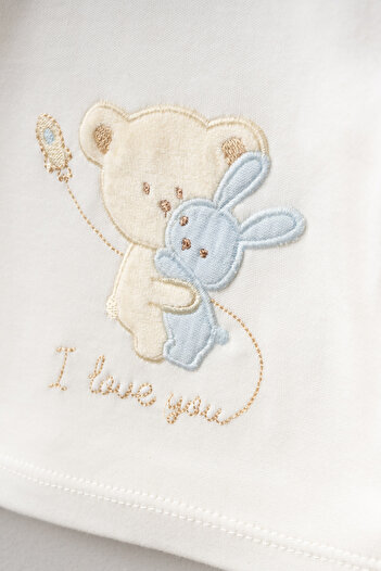 Bebitof Hugging Teddy Bear Patterned 5 Piece Newborn Hospital Outfit Set