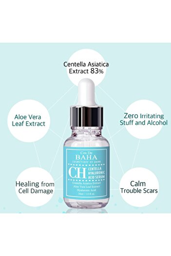 Cos De Baha Centella Asiatica Serum with Aloe & Green Tea - Soothing Hydrating Face Serum, 1 Fl Oz