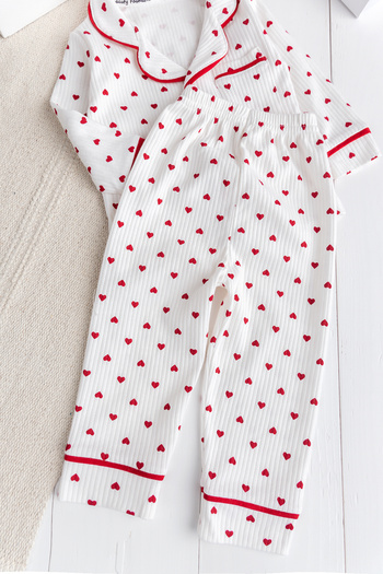 Babymod Small Cap Patterned Buttoned 100% Cotton Baby Girl Pajama Set