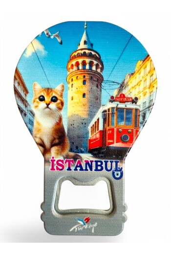 GALATA GIFT Decorative Balloon Angle: Magnetc Soda Gas Angle Galata Tower and Cats