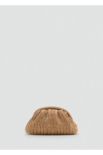 MANGO Woman Τσάντα clutch από φυσικές ίνες