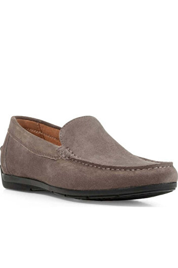 Geox Grey Moccasins Mens Shoes