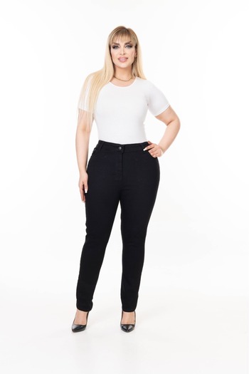 EYLÜLXXL Women's Plus Size Stretch Full Length Trousers