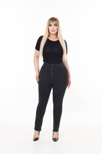 EYLÜLXXL Women's Plus Size Stretch Full Length Trousers