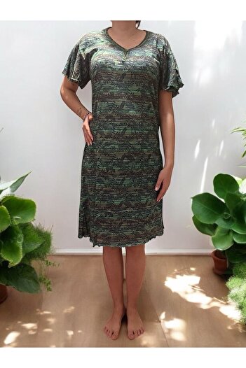 enmodaiçgiyim Patterned Oversize Short Sleeve Women's Dress