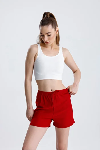 FV Women's High Waist Elastic Wrap Shorts