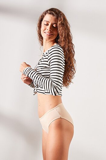 C&City 7 Li Paket Yüksek Bel Bikini Külot 524 Ten