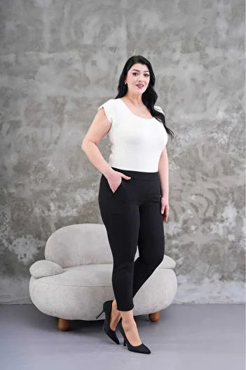 Melis Designer Large Size Double Leg Trousers