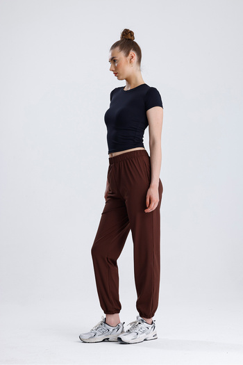 FV Brown Leg Jogger with Elastic Waist