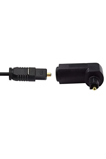 Derwell Fiber Optik 90 Derece M/F Dijital Optik Ses Kablosu Adaptörü Erkek Kadın Sağ Açı Toslink Optik Kablo