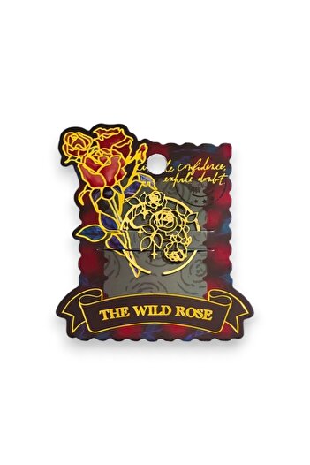 Fivy Gold Color Rose Detailed Metal Bookmark