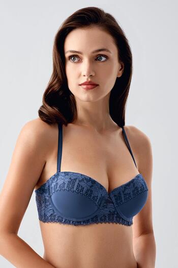 C&City Push up Lace Detailed Bra C18375 Anthracite