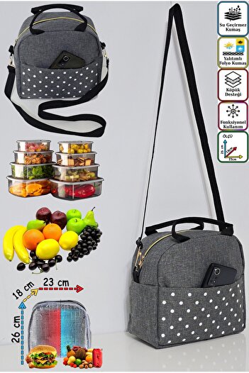 USF Thermal Thermos Food Carrying Bag with Hanger - Hot and Cold Embroidered, for Food and Feeding