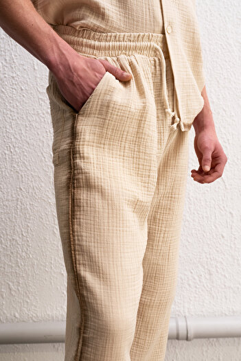 GIESTO Brown Pants with Edge Effect