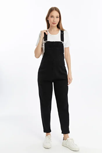 LYN MAMA Johana Maternity Jeans Salopet - Black
