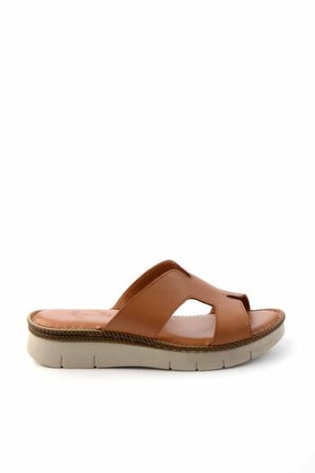 Bambi Taba Leather Women's Slippers K 04296100303