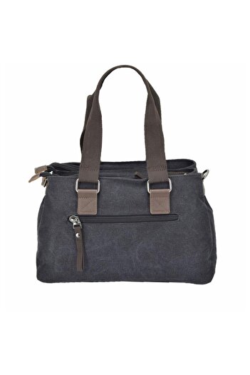 ÇÇS 31320 Three Compartment Canvas Women's Hand and Shoulder Bag Black