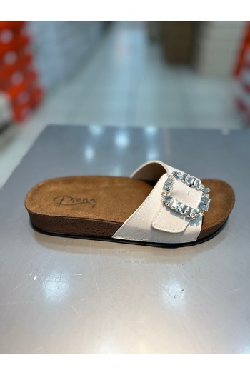Hacıoğlu Ayakkabı Pienn Stone Buckle Daily Stylish Women's Slippers