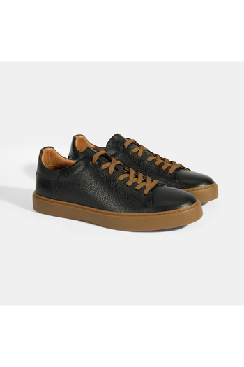 Desa Monikar Black Men's Leather Lace-Up Casual Shoes