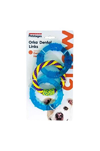 PetStages Orka Dental Links Rubber And String Dog Toy