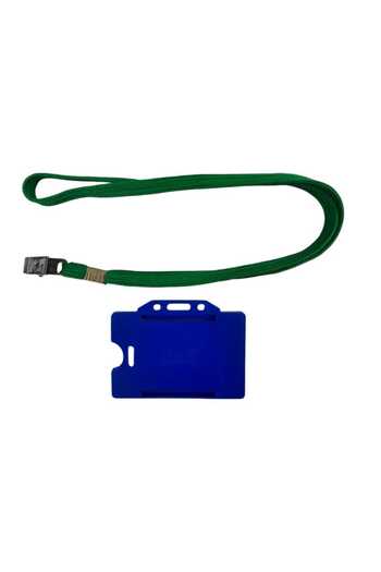 SARFF Card Protector Blue 5 Pcs + Card Hanger String Green with Metal Clips 5 Pcs Set