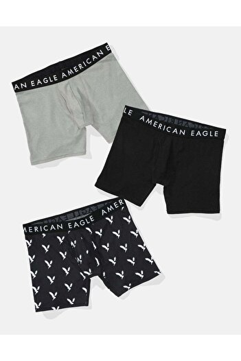 AMERICAN EAGLE مجموعة من 3 قطع من ملابس داخلية بوكسر كلاسيكية مقاس 6 بوصات من AEO
