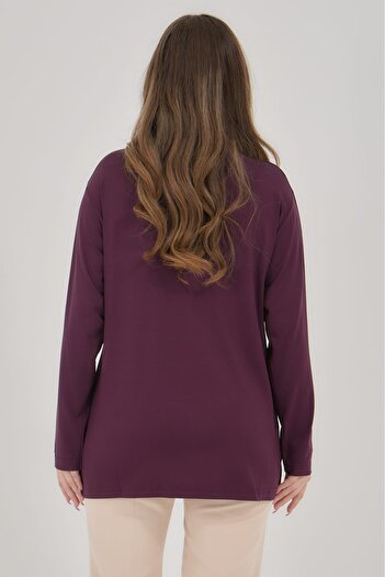 Elçelya Moda Γυναικεία μπλούζα με λαιμόκοψη V Lycra Daily Seasonal Mother χτενισμένη βαμβακερή μπλούζα