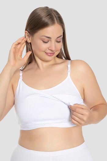 Arma Yıldız White Lycra Rope Strap Half Tank Top Bustier - Women's Breastfeeding