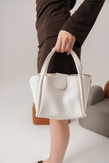 Moda Değirmeni White Women's Skin Hand and Shoulder Bag Md1275-316-0003