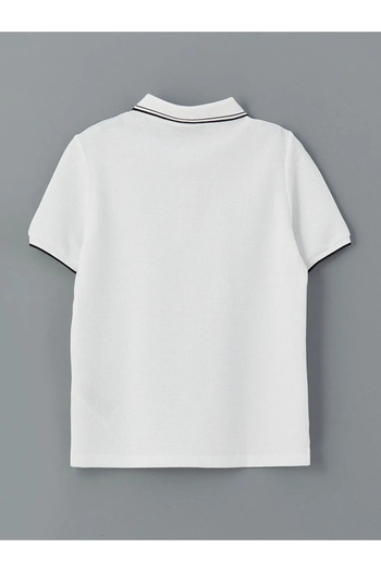 LC Waikiki Lcw Vision White Polo Neck Textured Boy's T-Shirt
