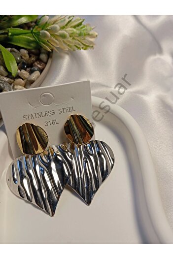 stainless steell Two Colors Big Size Steel Earrings
