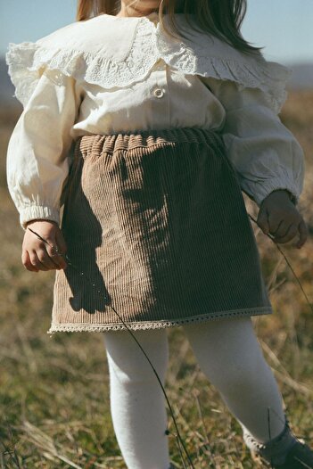 Lalia Emilly Velvet Brown Skirt