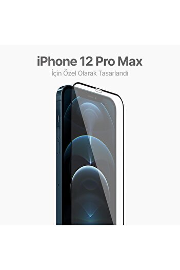 Fibaks Apple iPhone 12 Pro Max Compatible Fully Covering Glass Screen Protector with Easy Application Tool and Frame