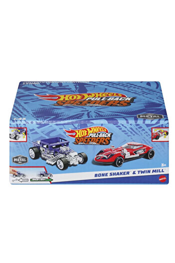 mattel Σετ 2 Hot Wheels με Μηχανή Μεταλλικής Μηχανής, Τράβηγμα και Δόνηση Οστών Si Twin Mill 1:43