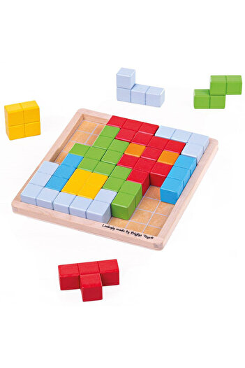 BigJigs Joc de logica - Puzzle colorat tip tetris