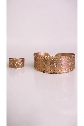 PrestigeSO Copper Bracelet Ring Set Custom Handwork - Art and Health