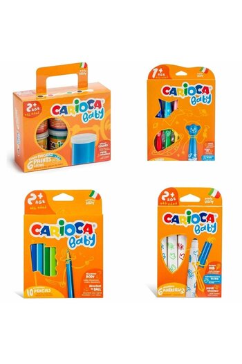 CARIOCA Washable Markers Pack Colored Finger Paint Crayons For Children 1 Year And 2 Years Old, Baby