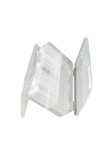 Micostore Storage Box, Organizer With 12 Compartments, Double Opening, Transparent