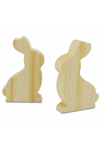 Meyco Wooden Figurine, Easter Bunny, 10 X 6 Cm, To Paint And Decorate,