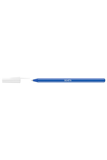 ICO Stilou de unică folosință, grosime de scriere 0,7 mm, albastru, corp flexibil, fabricat din plastic Signetta