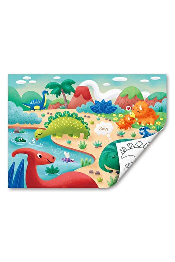 Hape 2 In 1 Wooden Puzzle - Dinosaurs (26 PIECES), With Double Side And Coloring Activity
